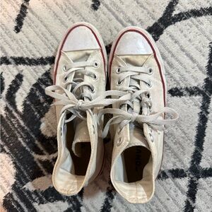 Converse Cream and Red Sneakers